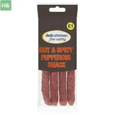 Delicatessen Fine Eating Hot & Spicy Pepperoni Snack 0.080kg ( Case of 12) Delicatessen Fine Eating